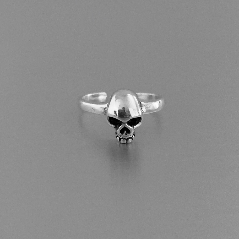 Sterling Silver Skull Toe Ring, Religious Rings, … - image 4